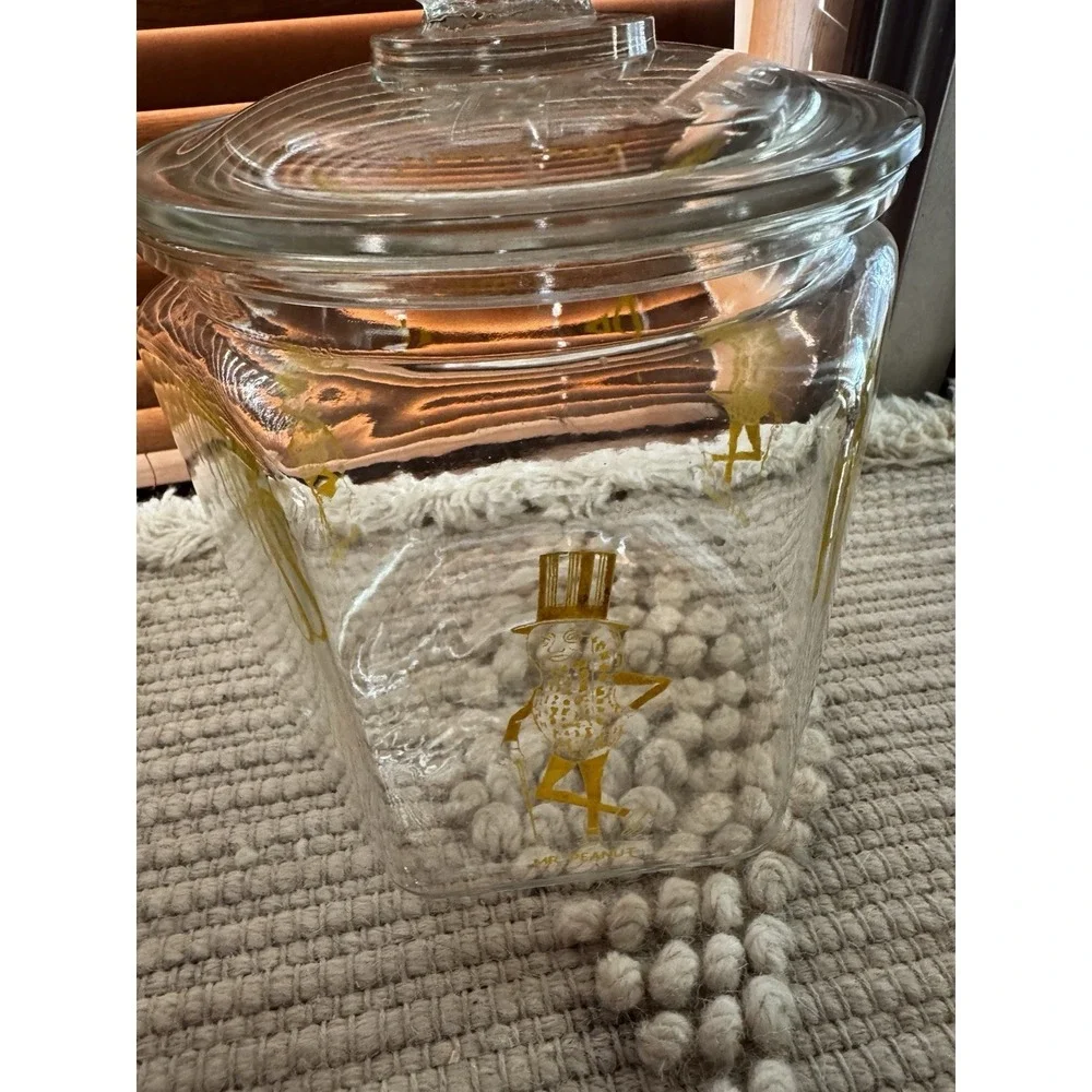 Vintage Yellow Mr. Peanut Store Countertop Display With Lid
